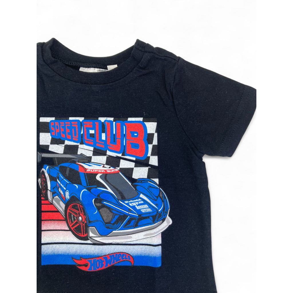 0-3M Black "Hot Wheels" T Shirt - Real