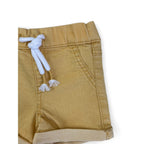 0-3M Yellow Denim Drawstring Shorts - Cuddlesome