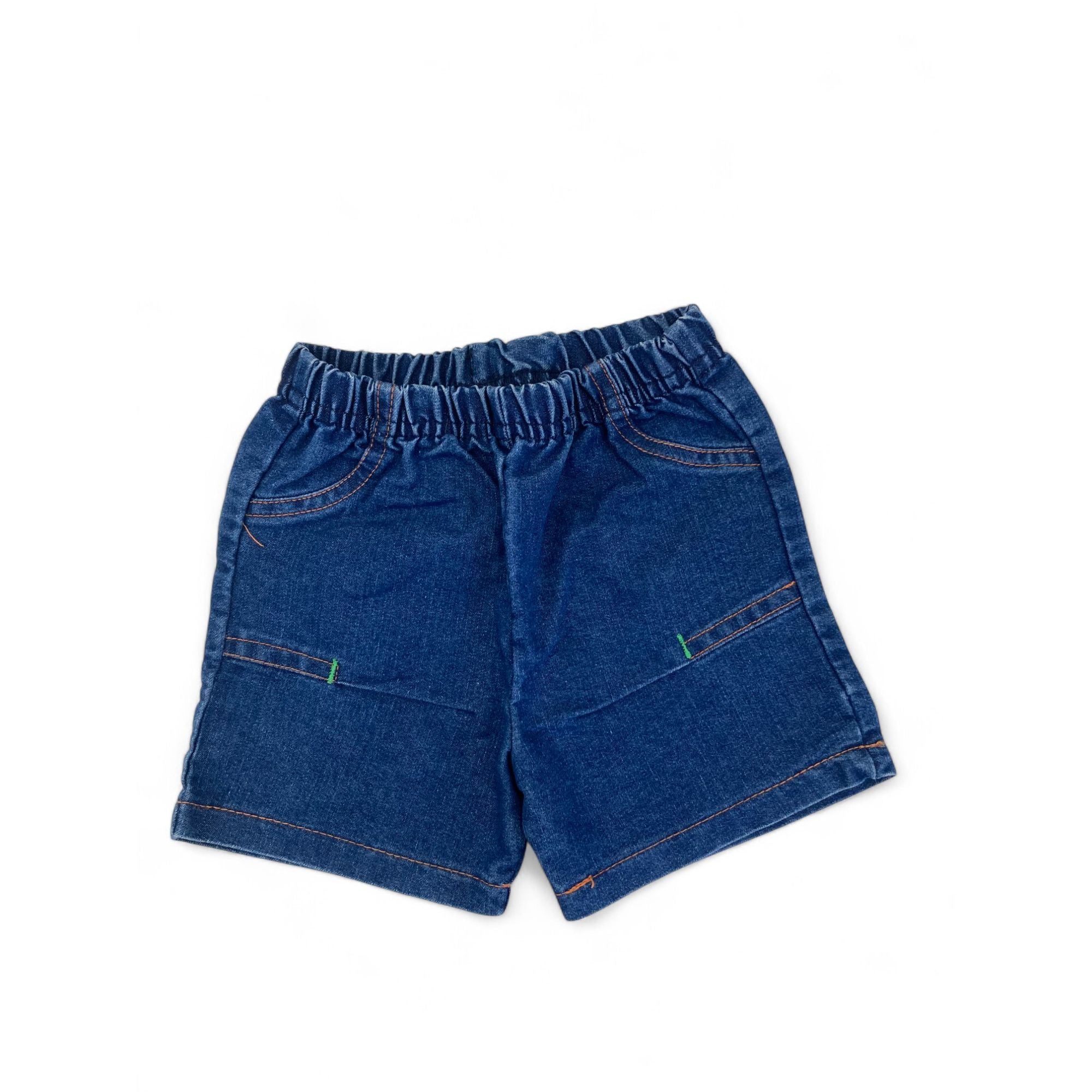 3-6M Blue Denim Pull On Shorts