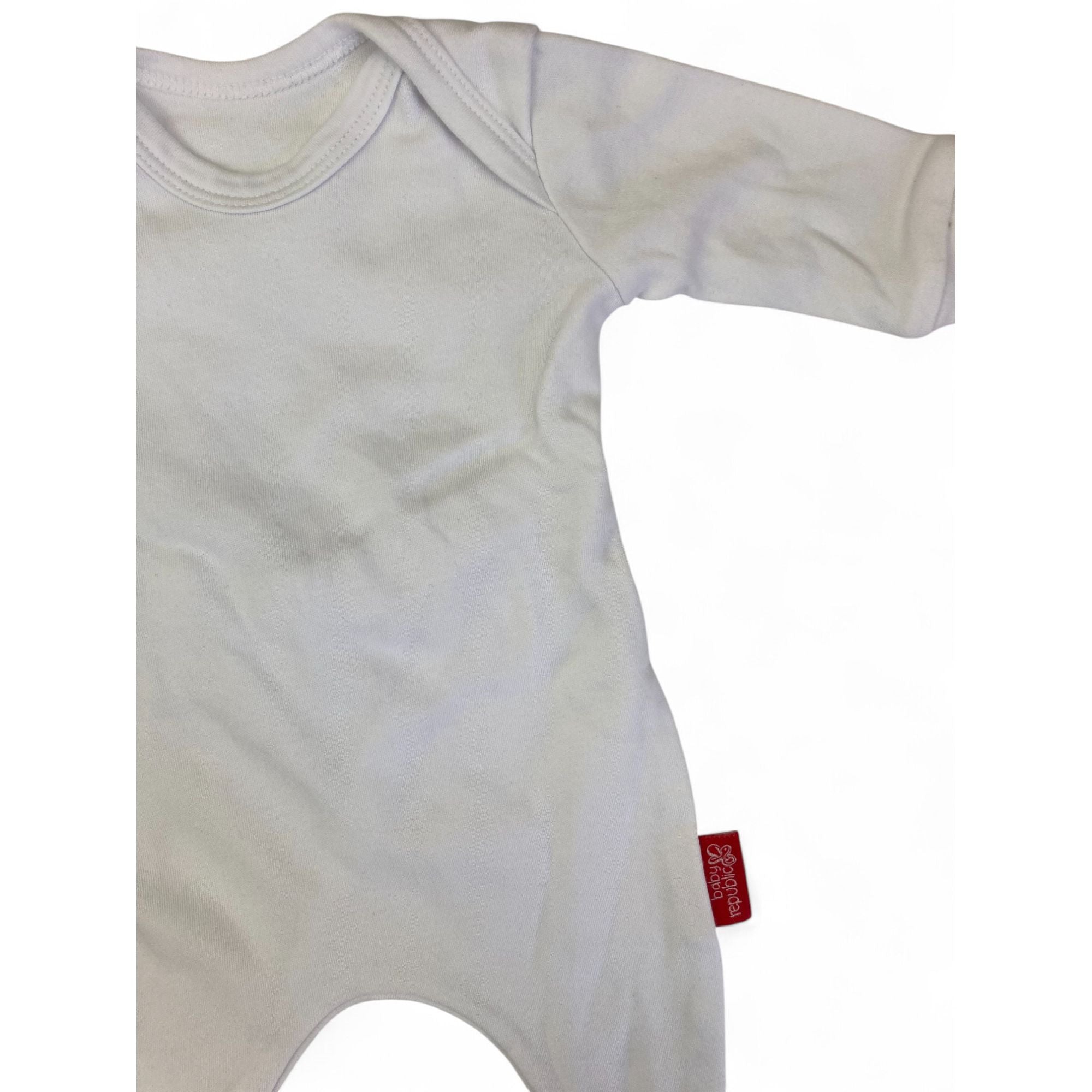 1-3M White Footed Onesie - Baby Republic