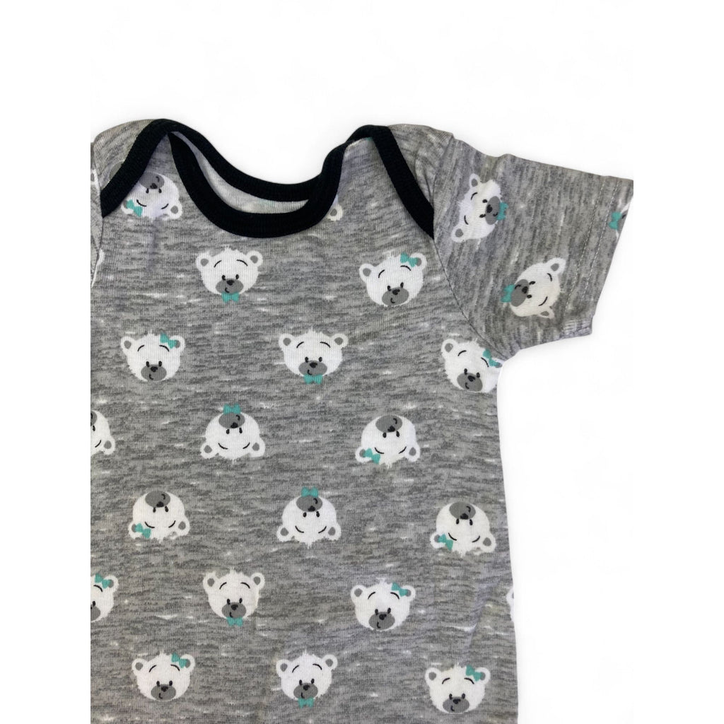 3-6M Grey Bear Romper - Woolworths