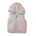 1-3M Light Pink & White Heart Reversible Hooded Bodywarmer - Woolworths
