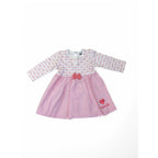 3-6M Pink Striped Bodice Long Sleeve Tunic Dress - Naartjie