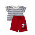 3-6M Blue Stripe T Shirt & Red Snoopy Shorts - Ackermans