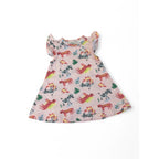 3-6M Light Pink Animal Tunic Dress - Keedo