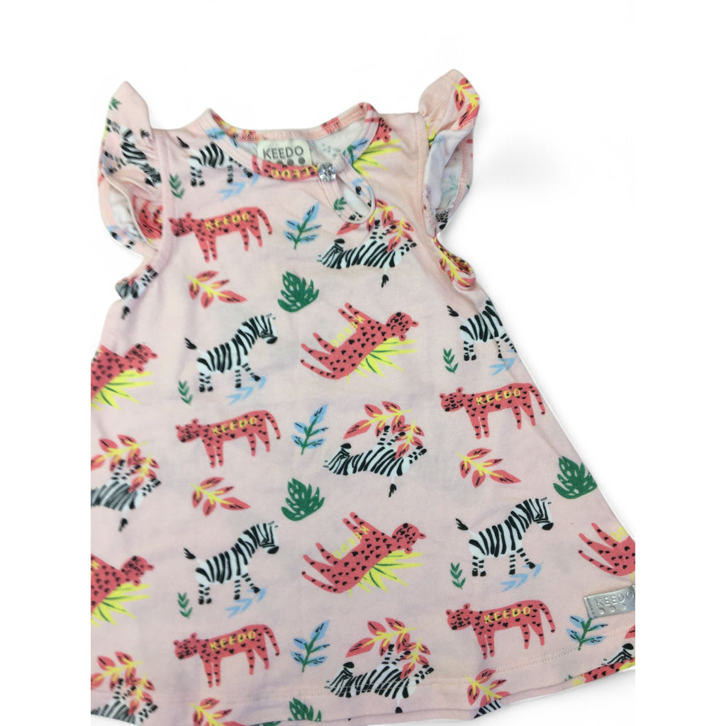3-6M Light Pink Animal Tunic Dress - Keedo