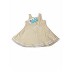 9-12M Light Yellow & White Piping Detail Dress - Keedo