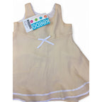 9-12M Light Yellow & White Piping Detail Dress - Keedo