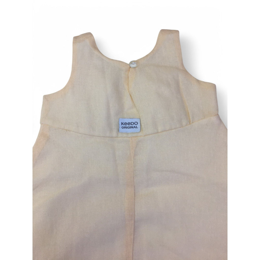 9-12M Light Yellow & White Piping Detail Dress - Keedo