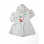 3-6M White Fleece Hooded Dress - Woolworths