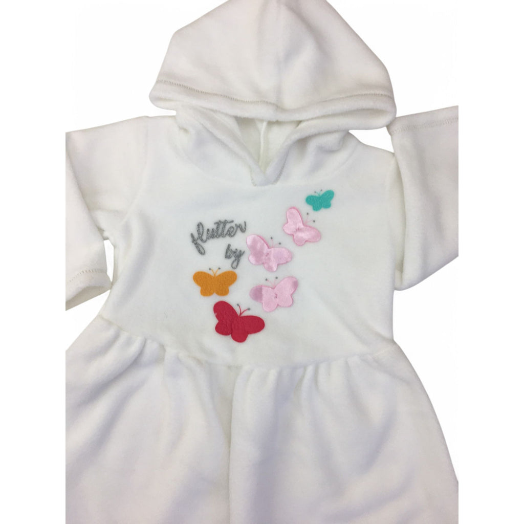 3-6M White Fleece Hooded Dress - Woolworths