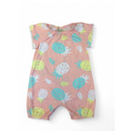 0-3M Peach Pineapple Romper - Keedo
