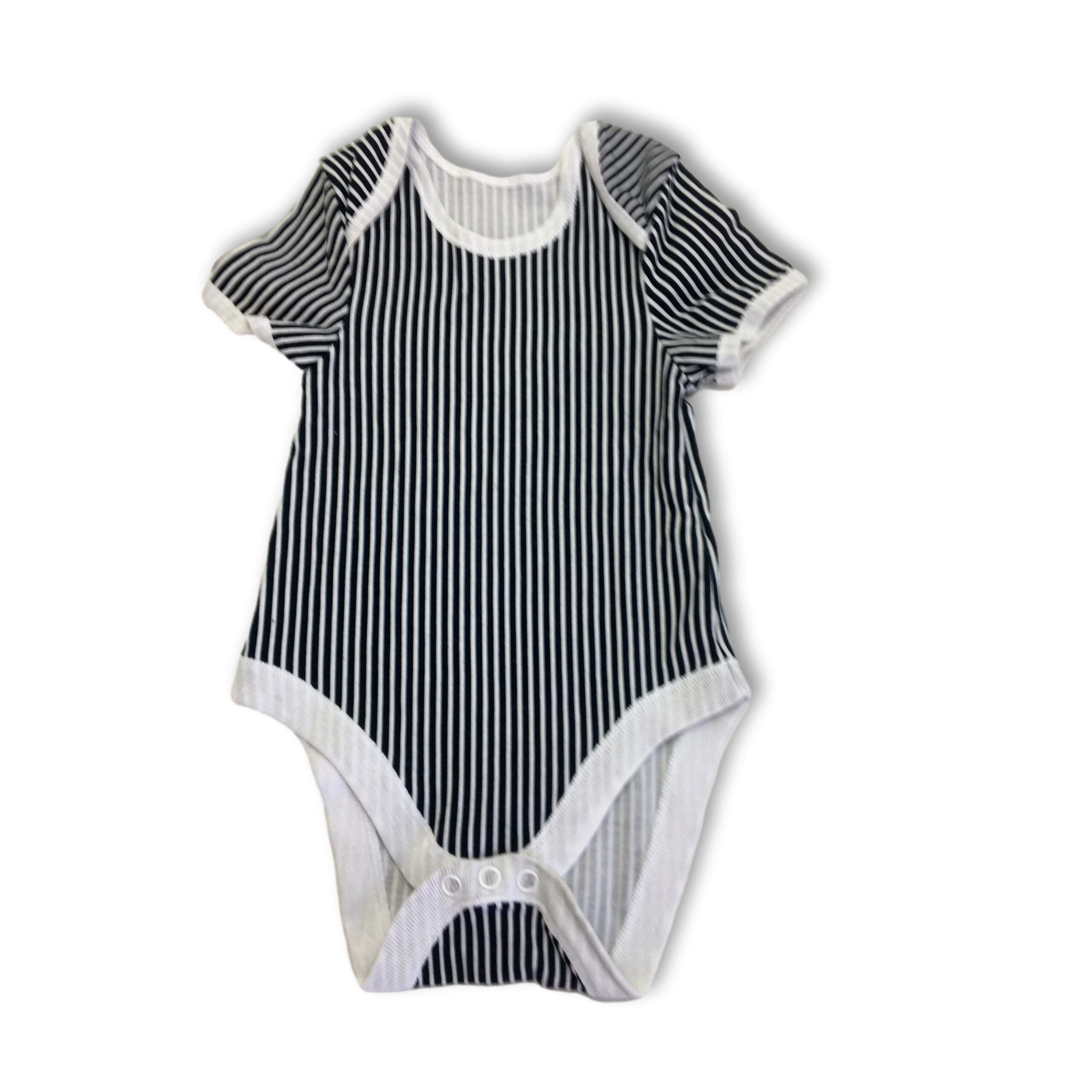 3-6M Navy & White Striped Bodysuit