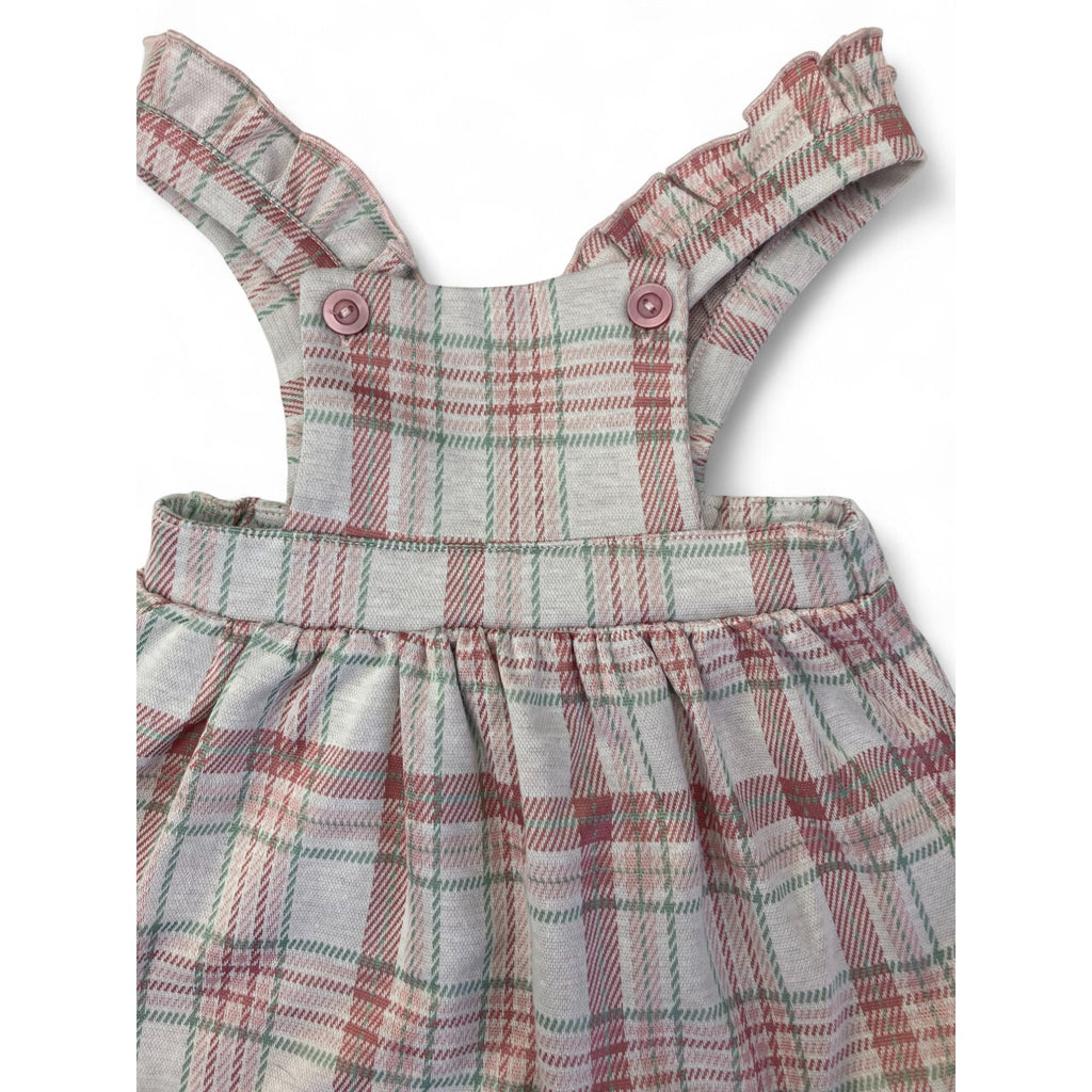 6-12M Pink Plaid Pinafore Skirt - Tiny Tots