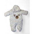 0-3M White Fleece Bear Snowsuit Onesie - Ackermans