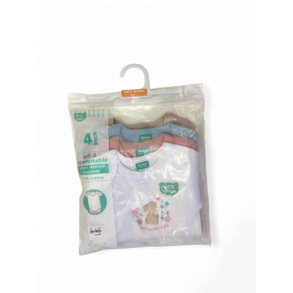 Newborn Pastel Summer Set Of Four Bodysuits - Ackermans
