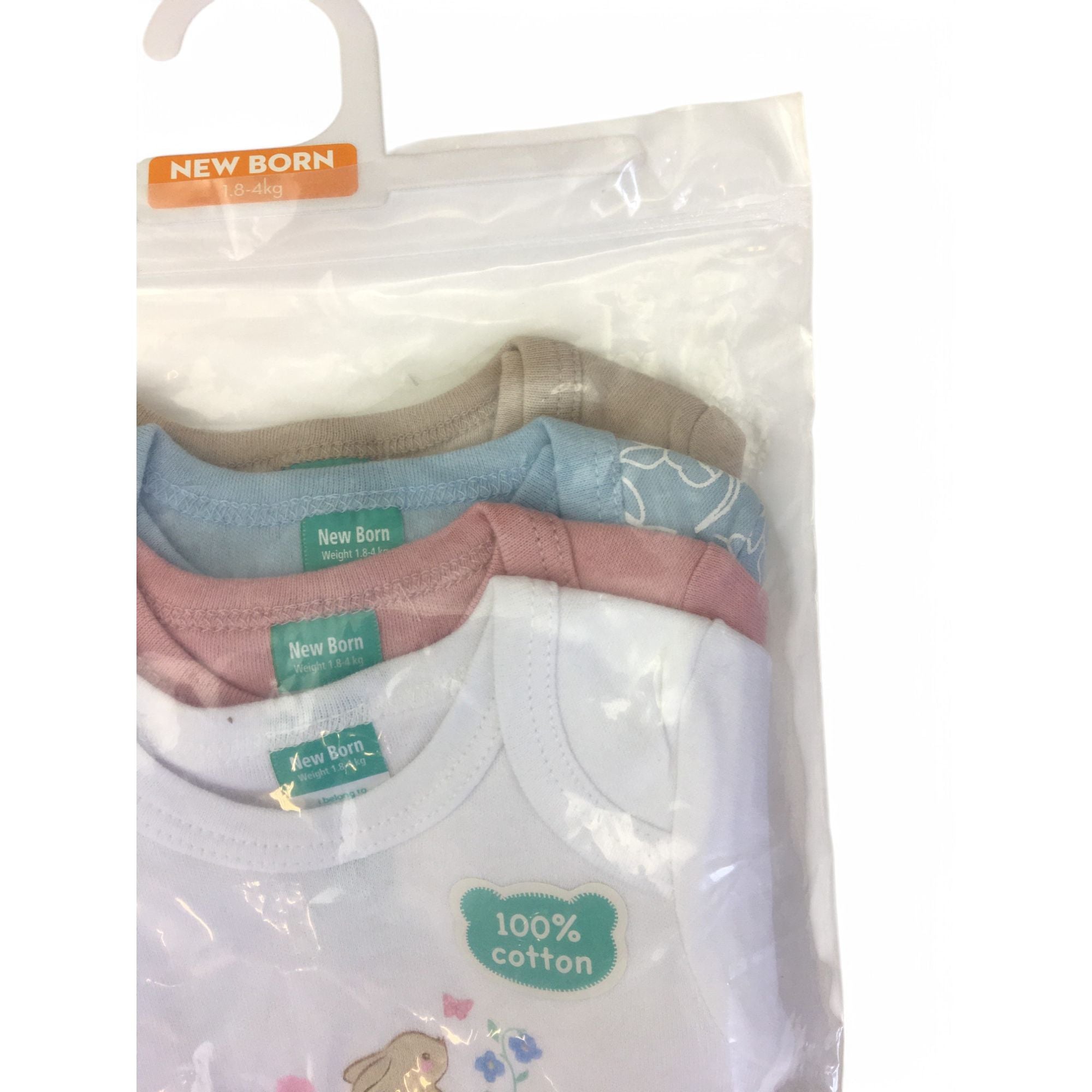 Newborn Pastel Summer Set Of Four Bodysuits - Ackermans
