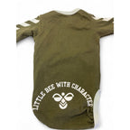 0-1M Olive Green & White Logo Long Sleeve Bodysuit - Hummel