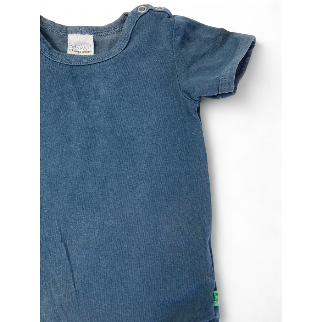 6-9M Dark Blue Organic Cotton Bodysuit - Fred's World by Green Cotton