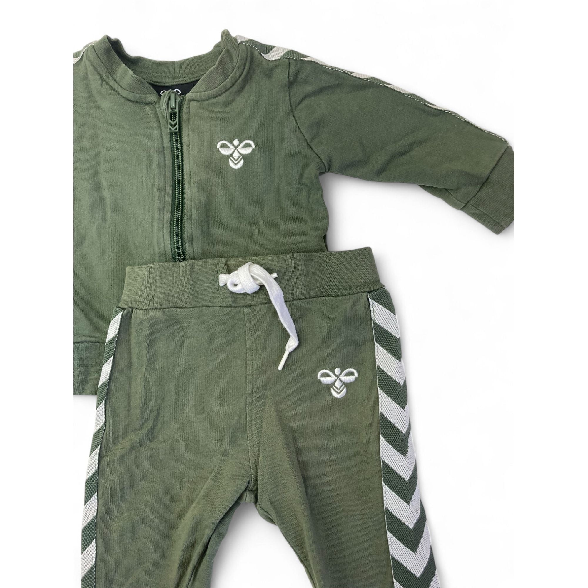 1-3M Olive Green & White Chevron Track Pants & Top - Hemmel