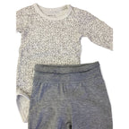 1-2M White Speckled Bodysuit & Grey Leggings - Name It