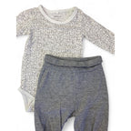 1-2M White Speckled Bodysuit & Grey Leggings - Name It
