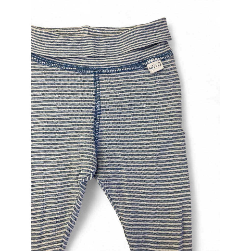 US 1-2M Blue Stripe Organic Cotton Leggings - H&M