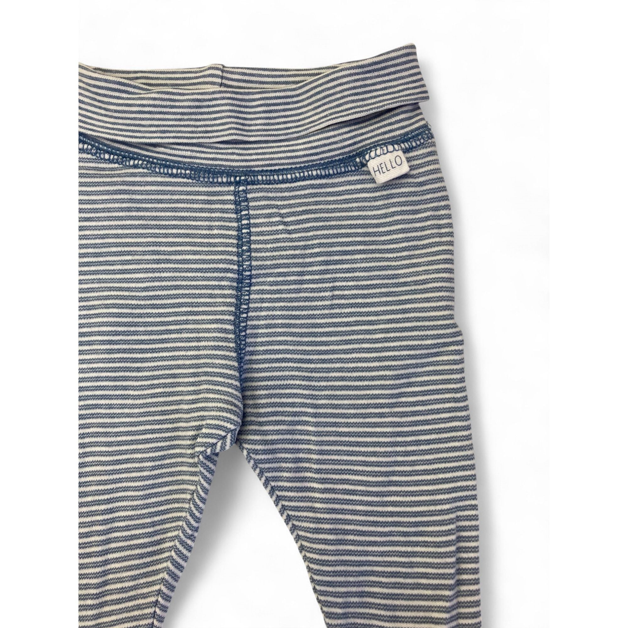 US 1-2M Blue Stripe Organic Cotton Leggings - H&M