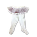 Newborn White & Pink Glitter Detail Tulle Leggings - Naartjie