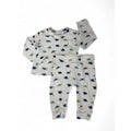 0-3M White & Blue-Green Dinosaur Sleep Set - Jolly Tots