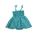 1-3M Aqua & White Umbrella Print Shirred Romper Dress - Woolworths