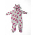 Newborn White & Pink Heart Fleece Snap Onesie - Jet