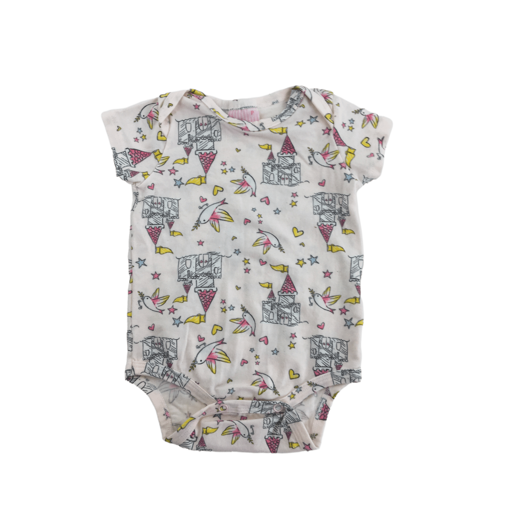 6-12M Light Pink Princess Castle Bodysuit - Quimby
