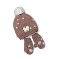 1-3M Dusty Pink & White Dotted Knit Beanie & Mittens - Woolworths