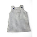 3-6M White & Navy Blue Dotted Quilted Pinafore Dress - Woolworths