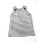 3-6M White & Navy Blue Dotted Quilted Pinafore Dress - Woolworths