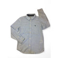 US 7-8Y Light Blue Melange Cotton Button Shirt - H&M
