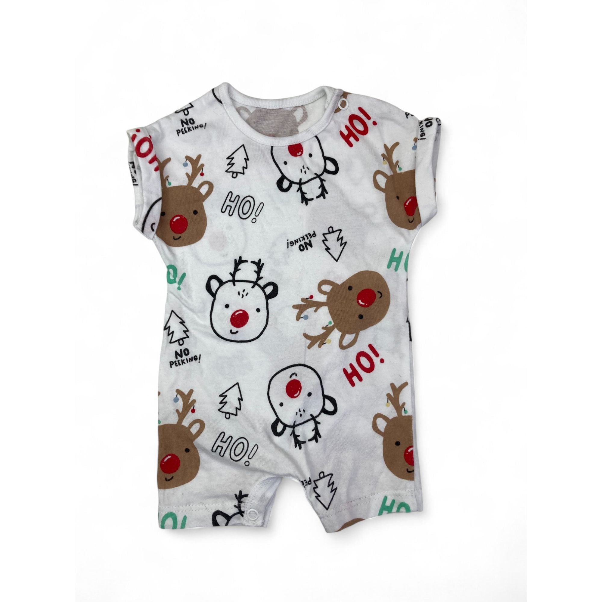 1-3M White Reindeer Batwing Romper - Woolworths
