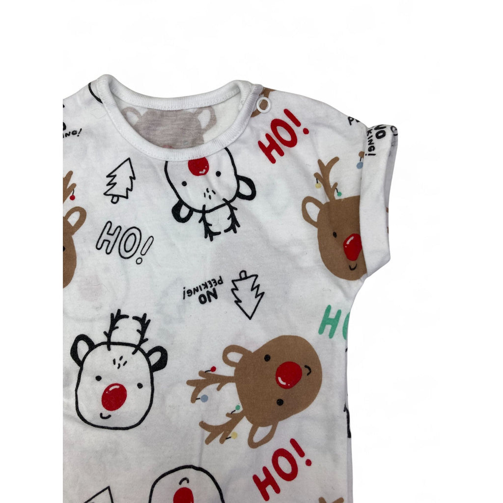 1-3M White Reindeer Batwing Romper - Woolworths