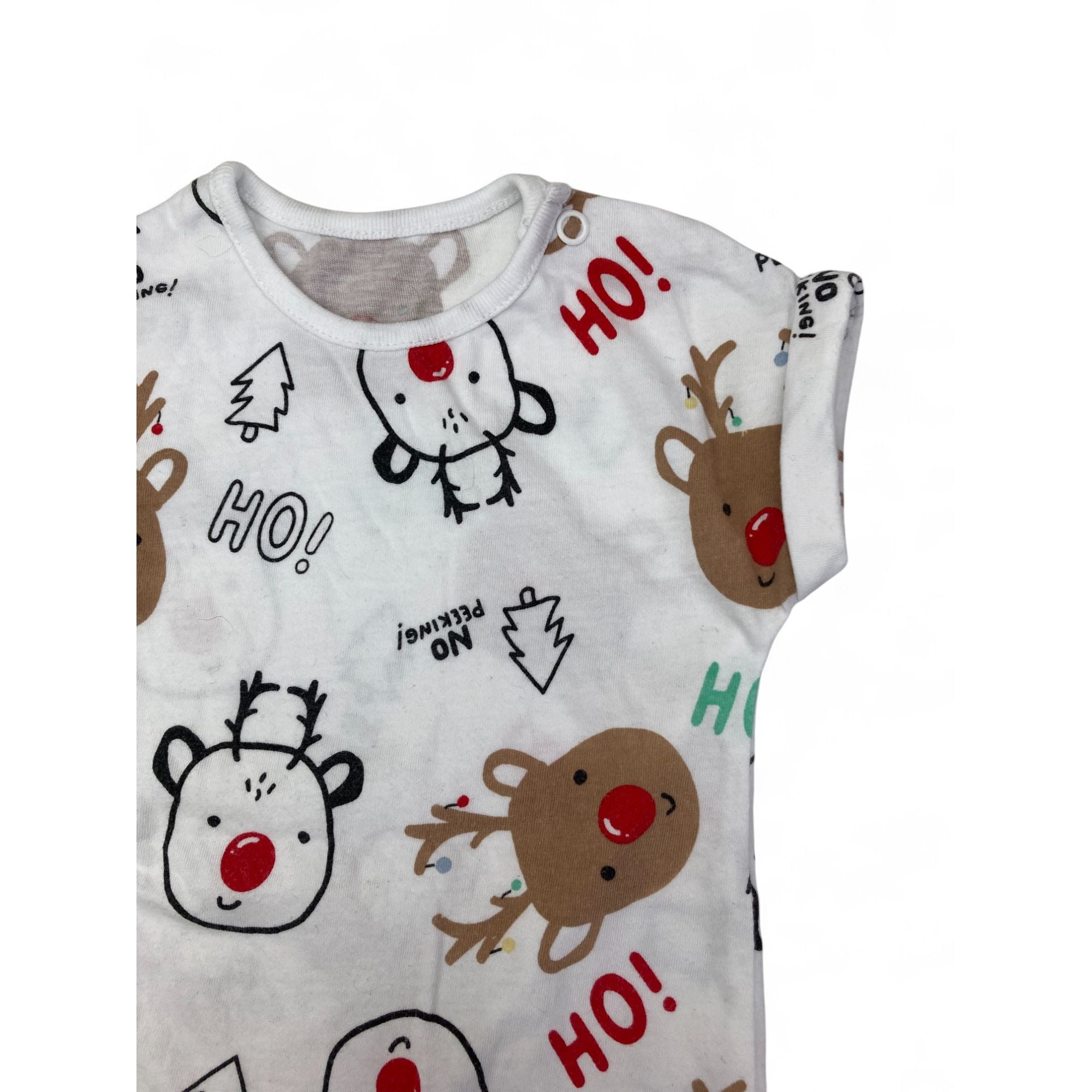 1-3M White Reindeer Batwing Romper - Woolworths