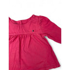 3-6M Cerise Pink Long Sleeve Baby Doll Top - Tommy Hilfiger