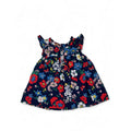 0-3M Navy Blue floral Half Button Dress - Gap
