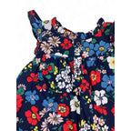 0-3M Navy Blue floral Half Button Dress - Gap