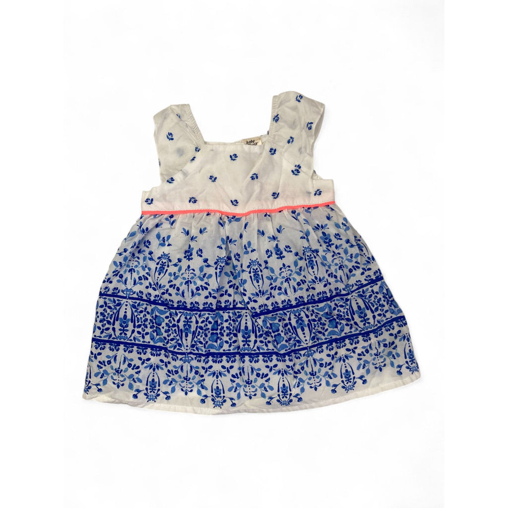 3M White & Blue Floral Babydoll Dress - Baby B'Gosh