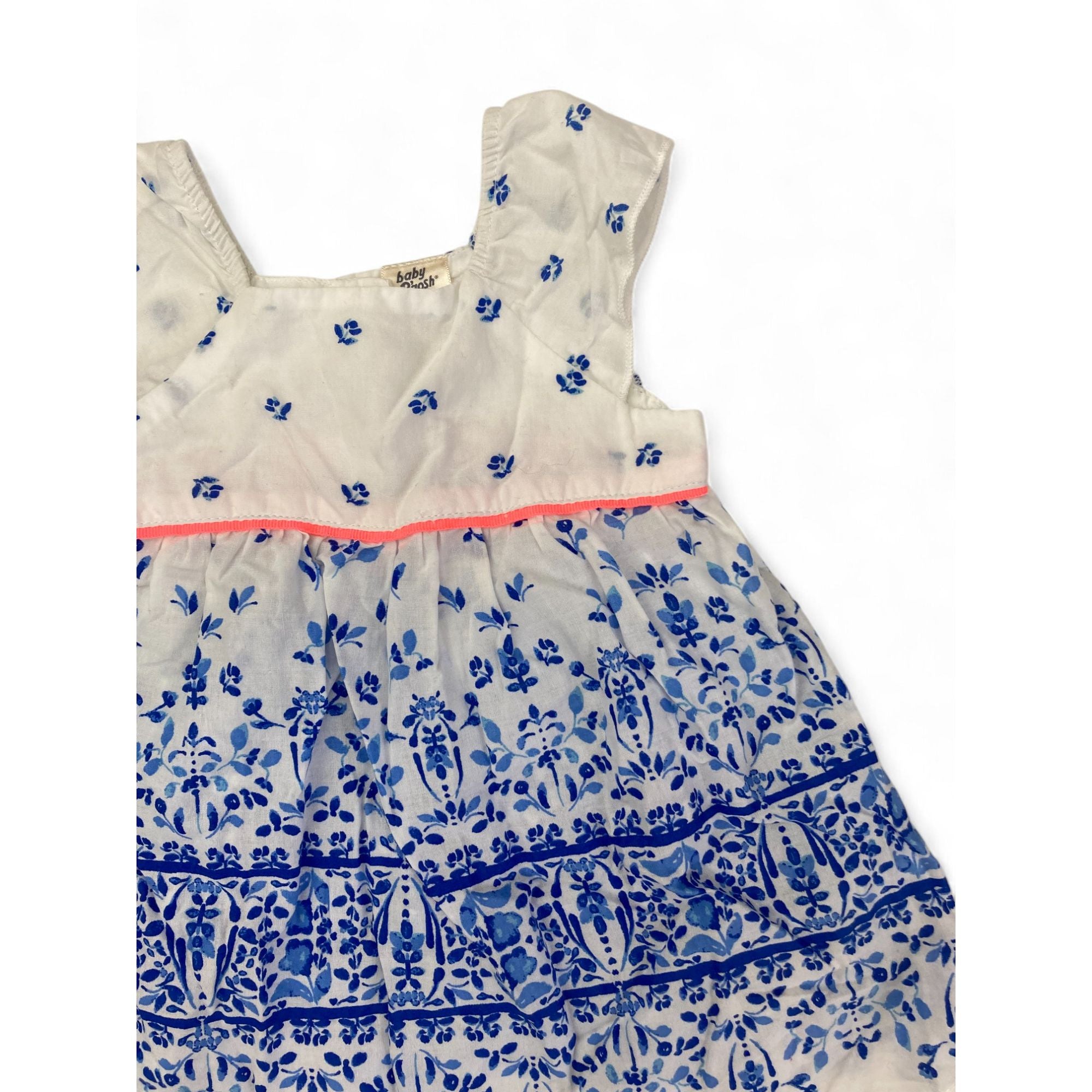 3M White & Blue Floral Babydoll Dress - Baby B'Gosh