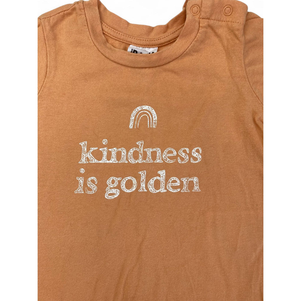 3-6M Tangerine Orange "Kindness is Golden" T Shirt - Cotton On