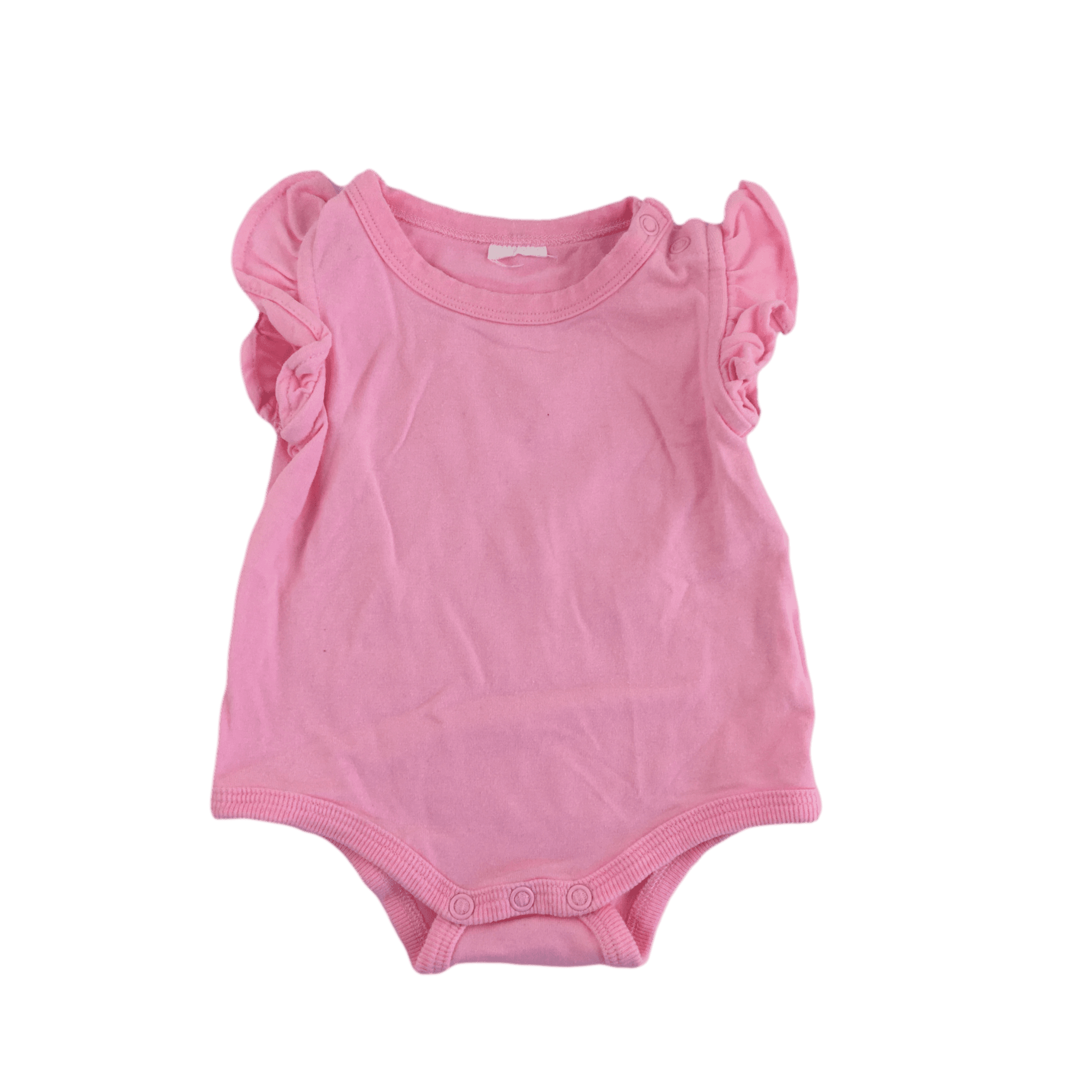 0-3M Pink Ruffled Sleeve Bodysuit - Cotton On