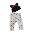 US Newborn Beige Melange & Black Minnie Mouse Leggings & Beanie - H&M
