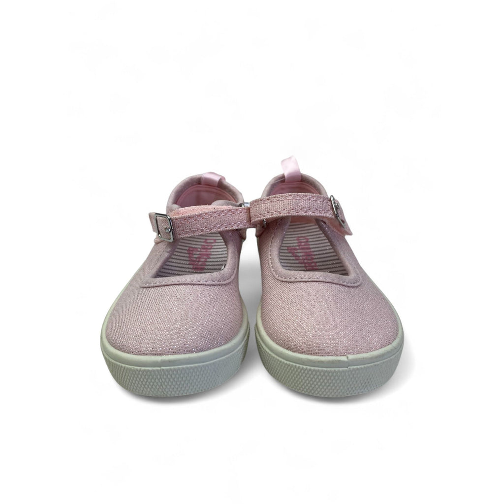 Size 5 - Light Pink Shimmer Mary Jane Canvas Shoe - OshKosh