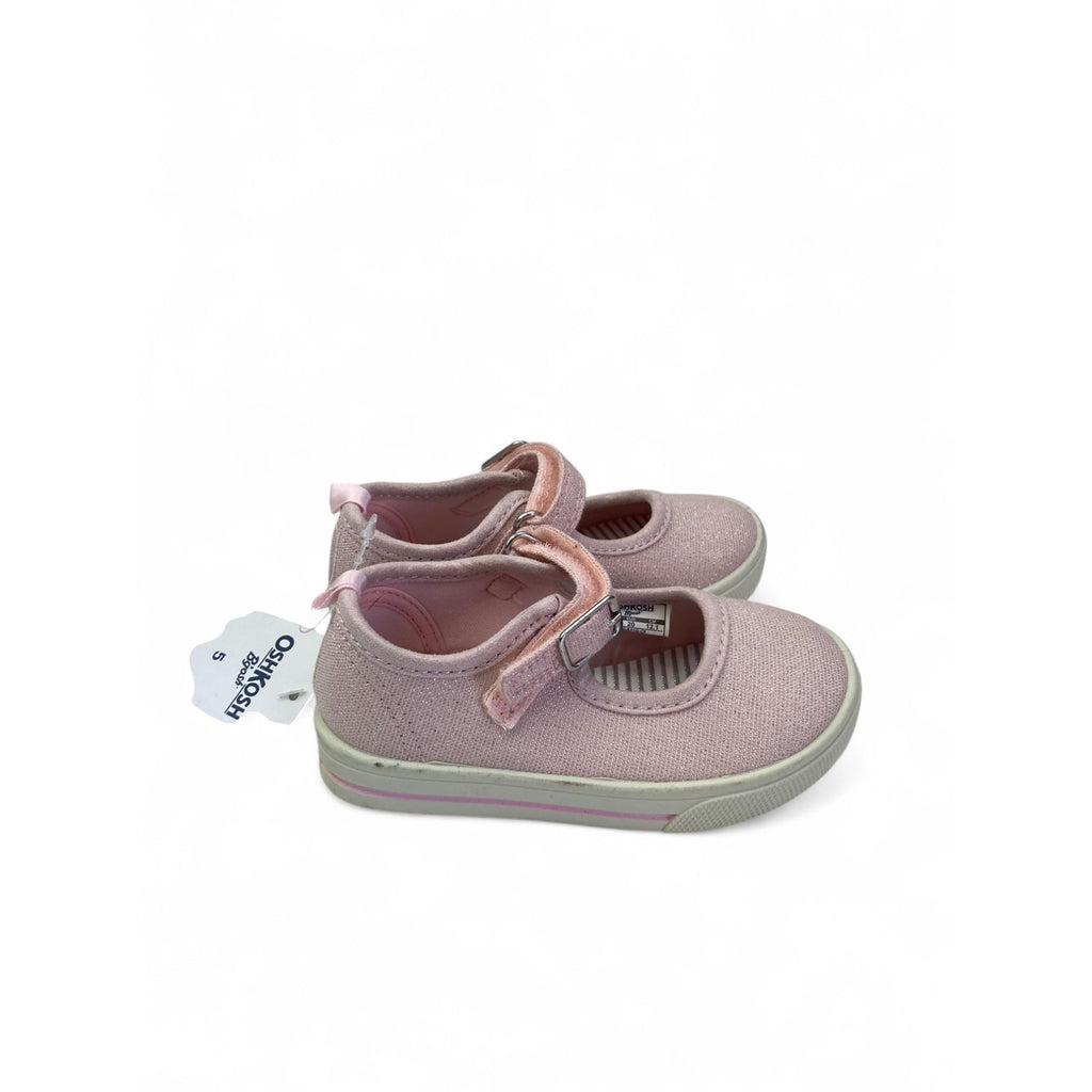 Size 5 - Light Pink Shimmer Mary Jane Canvas Shoe - OshKosh